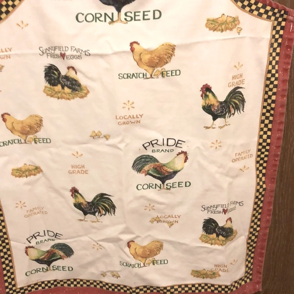 Kay Dee Designs Rooster & Chicken Apron 31x11.5”, ties are each 26” long